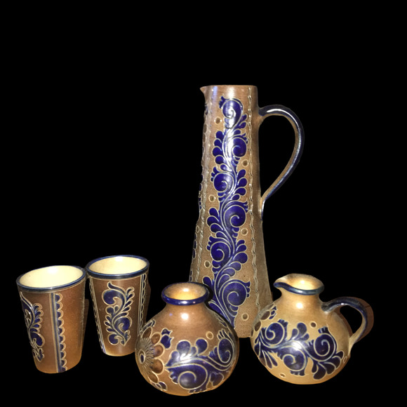 1985 Paul Kruft SIGNED PITCHER AND VASE SET - Picture 2 of 7